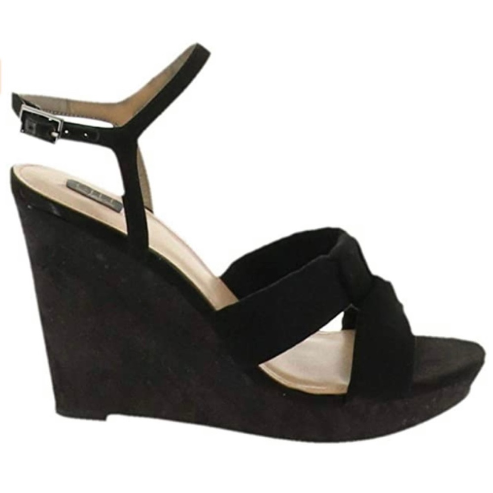 G.I.L.I. Knotted Front Wedge Ankle Strap Kahlie Black - Picture 2 of 14